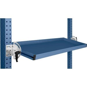 Manuflex Neigbare Ablagekonsole, für Reihe Universal oder Profi, Nutztiefe 345 mm, für Tischbreite 1250 mm, brillantblau