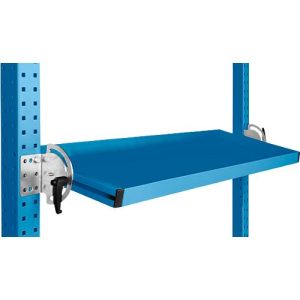 Manuflex Neigbare Ablagekonsole, für Reihe Universal oder Profi, Nutztiefe 345 mm, für Tischbreite 1250 mm, lichtblau
