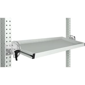 Manuflex Neigbare Ablagekonsole, für Reihe Universal oder Profi, Nutztiefe 345 mm, für Tischbreite 1250 mm, lichtgrau