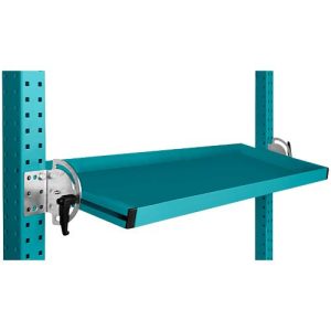 Manuflex Neigbare Ablagekonsole, für Reihe Universal oder Profi, Nutztiefe 345 mm, für Tischbreite 1250 mm, wasserblau