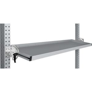 Manuflex Neigbare Ablagekonsole, für Reihe Universal oder Profi, Nutztiefe 345 mm, für Tischbreite 1500 mm, alusilber