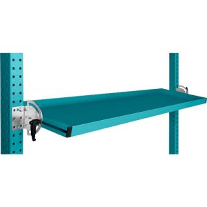 Manuflex Neigbare Ablagekonsole, für Reihe Universal oder Profi, Nutztiefe 345 mm, für Tischbreite 1500 mm, wasserblau