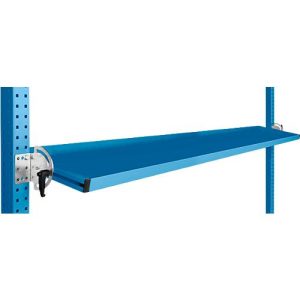Manuflex Neigbare Ablagekonsole, für Reihe Universal oder Profi, Nutztiefe 345 mm, für Tischbreite 1750 mm, lichtblau