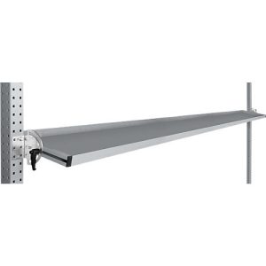 Manuflex Neigbare Ablagekonsole, für Reihe Universal oder Profi, Nutztiefe 345 mm, für Tischbreite 2000 mm, alusilber