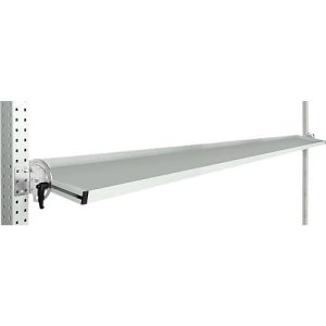 Manuflex Neigbare Ablagekonsole, für Reihe Universal oder Profi, Nutztiefe 345 mm, für Tischbreite 2000 mm, lichtgrau