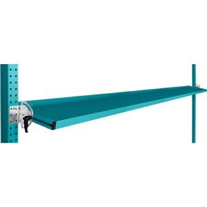 Manuflex Neigbare Ablagekonsole, für Reihe Universal oder Profi, Nutztiefe 345 mm, für Tischbreite 2000 mm, wasserblau
