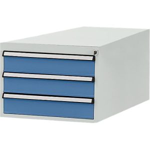 Manuflex Schubladen-Unterbau, für T 1000 mm, lichtgrau/brillantblau