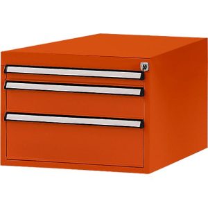 Manuflex Schubladen-Unterbauten, für Werkbank Profi Tiefe 700 mm, rotorange