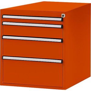 Manuflex Schubladen-Unterbauten, für Werkbank Profi Tiefe 700 mm, rotorange