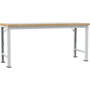 Manuflex Werkbank Profi Spezial, Tischplatte Kunststoff, 2000 x 700 mm, lichtgrau