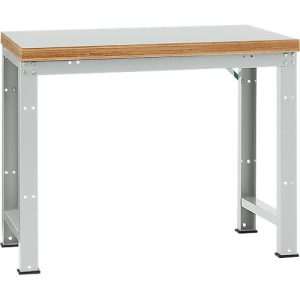 Manuflex Werkbank Profi Standard, Tischplatte Kunststoff B 1250 x T 700, lichtgrau