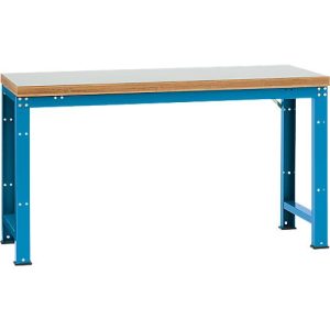 Manuflex Werkbank Profi Standard, Tischplatte Kunststoff B 1750 x T 700, lichtblau