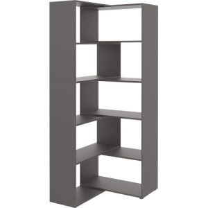 Maß-Ausgleichsregal TEMPIO, aus Holz, ausziehbar, 5 OH, B 1000-1500 x T 330 x H 2130 mm, anthrazit