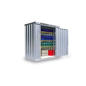 Materialcontainer MC 1100, verzinkt, montiert, mit Holzfußboden
