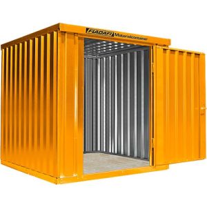 Materialcontainer MC 1200, lackiert, montiert, mit Holzfußboden