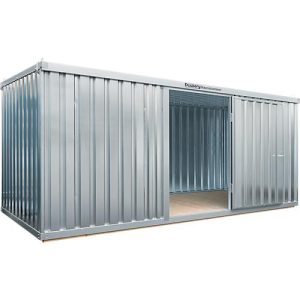 Materialcontainer MC 1500, verzinkt, montiert, mit Holzfußboden