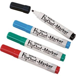MAUL Flipchart-Marker Jumbo, farbsortiert, 4er-Set, Keilspitze