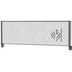 MAUL Tisch-Trennwand MAULconnecto, Akustikvlies 4000 g/m², Aluminiumprofil, B 1600 x H 500 mm, Akustik hellgrau, anthrazit