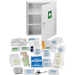 Medikamenten-Allzweckschrank, mit Inhalt nach DIN 13 169