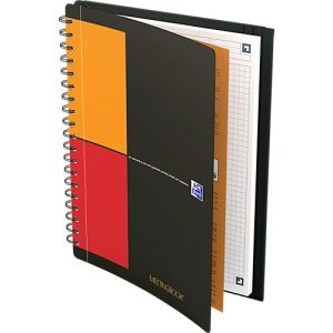 Meetingbook Oxford International B5, doppelspiralgebunden, kariert, 80 Blatt, SKRIBZEE®-komp., 5 Stück