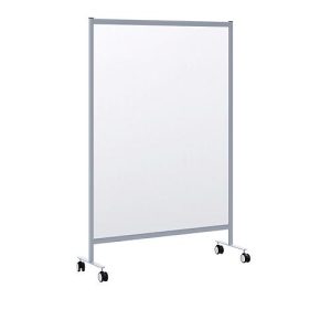 Mobile Spuckschutz-Trennwand Modell B, Acrylglas, Stärke 3 mm, B 1200 x T 390 x H 1800 mm, mit Rollen