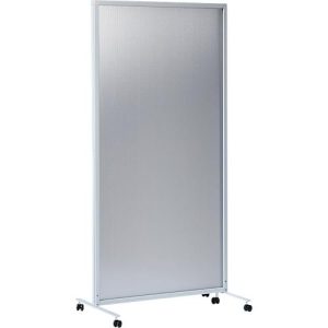 Mobile Trennwand, 2-teilig, B 1800 x T 40 x H 1800 mm, Kunststoff & Aluminium, semitransparent