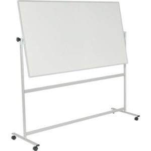 Mobiles Whiteboard Franken U-Act! Line®, Querformat, 2-seitig nutzbar, Stahl weiß emailliert & Aluminium, magnethaftend, Ablageleiste, B 2200 x H 1930 mm