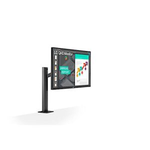 Monitor LG Ergo 27QN880, 27′, 16:9, inkl. OneClick-Standfuß, 2xHDMI, 2 x USB 3.0, Lautsprecher, B 613,5 x T 404,5 x H 604 mm, anthrazit