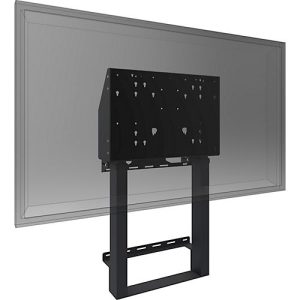 Monitor Wandhalterung e.BOX®, für 1 Display bis 86′ & bis 120 kg, elektrisch höhenverstellbar, Anti-Kollisionsschutz, Kabelbox, VESA, Stahl, schwarz