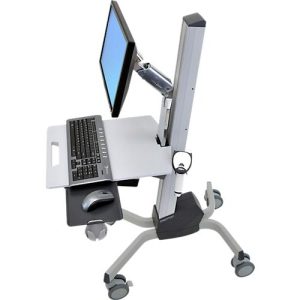 Monitorwagen Ergotron Neo-Flex 24-206-214, mit Schwenkarm, bis 5,5 kg, bis 27′, höhenverstellbar, neig- & schwenkbar, VESA, grau