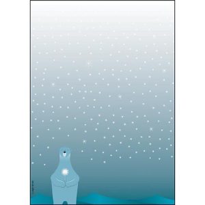 Motivpapier Sigel ‚Polar Bear‘, DIN A4, 90 g/m², weißes Feinpapier, 25 Blatt