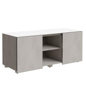 Multicontainer SOLUS PLAY, 2 Schiebetüren, 2 offene Fächer, grifflos, B 1350 x T 523 x H 583 mm, Ceramic grey