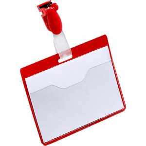 Namensschild, für Betriebsausweise, rot, 25 St.