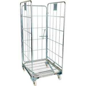 Nestbarer Rollbehälter, 3-seitig, Traglast 500 kg