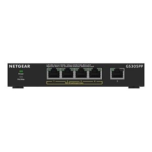 NETGEAR 300 Series GS305PP – Switch – SOHO – unmanaged – 5 x 10/100/1000 (4 PoE+) – Desktop, wandmontierbar