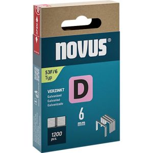 Novus Heftklammern Typ D, Länge 6 mm, Stahldraht, 1200 St.