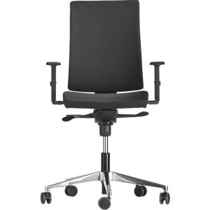 NowyStyl Bürostuhl Navigo, mit Armlehnen, Synchronmechanik, Muldensitz, schwarz/alusilber