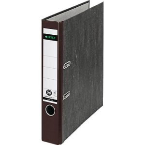 Ordner LEITZ® 1050, DIN A4, Rückenbreite 52 mm, Griffloch, geklebtes Rückenschild, Hartpappe, 1 Stück, braun