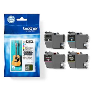 Original Brother Tintenpatronen LC-421XL CMYK, Mixpack, schwarz, cyan, magenta, gelb