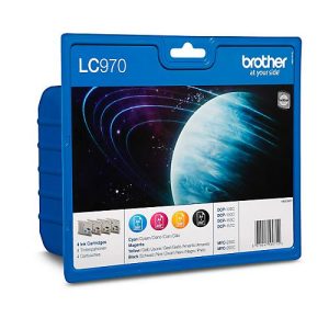 Original Brother Tintenpatronen LC-970 CMYK, Mixpack, cyan, magenta, gelb, schwarz