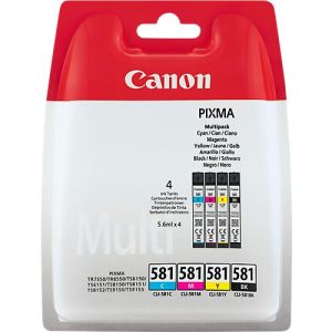 Original Canon Tintenpatronen CLI-581 CMYK, Mixpack, cyan, magenta, gelb, schwarz