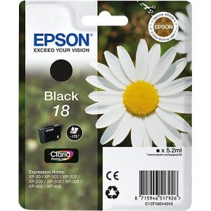 Original Epson Tintenpatrone 18, Einzelpack, schwarz
