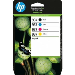 Original HP Tintenpatrone 937 (6C400NE), bis zu 1450 Seiten bzw. 800 Seiten, Multipack, CMYK