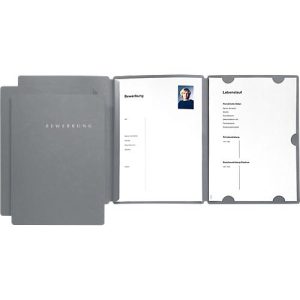 PAGNA Bewerbungmappen Select 3er Set, DIN A4-Format, Karton, Kapazität 30 Blatt, grau