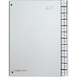PAGNA Pultordner Silver, für DIN A4, A – Z, 24 Fächer, silber metallic