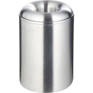 Papierkorb, rund, selbstlöschend, Volumen 13 l, mit Löschdeckel, flüssigkeitsdicht, Ø 260 x H 302 mm, Aluminium