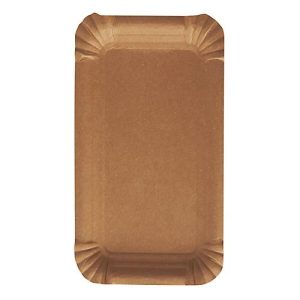 Pappteller Papstar Pure, Einweg, eckig, 110 x 175 mm, lebensmittelecht, FSC®-zertifiziert & kompostierbar, braun, 4 x 250 Stück