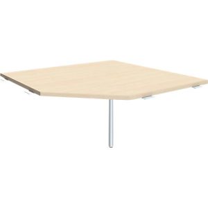 PC-Arbeitsplatte ALICANTE, B 1225 x T 1225 mm, mit Stützfuß, höhenverstellbar, Ahorn-Dekor