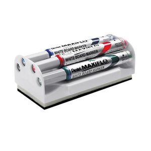 Pentel Whiteboardmarker Maxiflow, mit Wischer, Schreibspitze 2 mm, 4-er Set