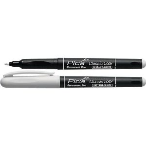 Permanentmarker INSTANT WHITE weiß Strich-B.1-2mm Stift m.Clip PICA Permanentmarker INSTANT WHITE weiß Strich-B.1-2mm Stift m.Clip PICA
